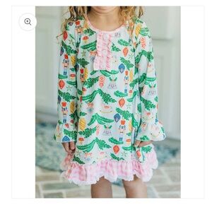 Sugar Bee Clothing Co Festive Kids Nutcracker gown with ruffle shorts